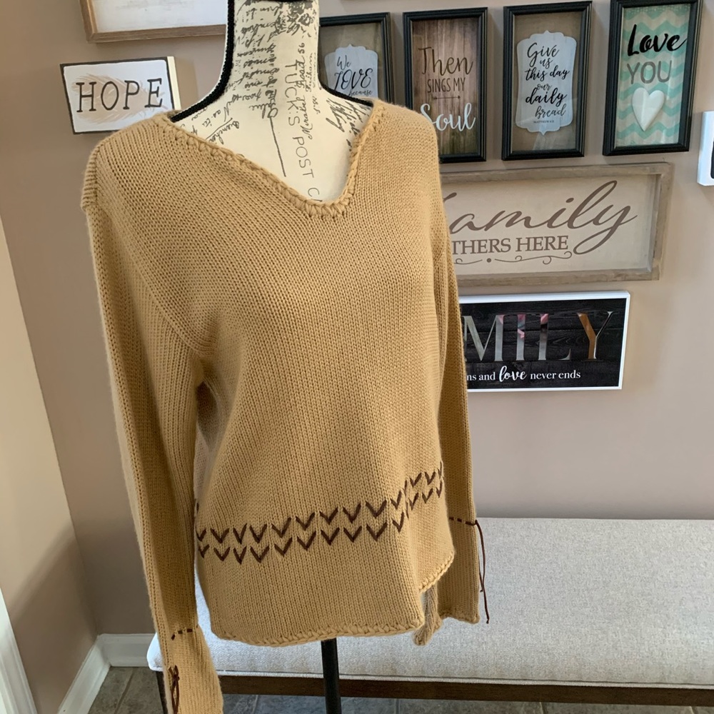 Fashion Bug M Size Women's Brown Sweater V-Neck